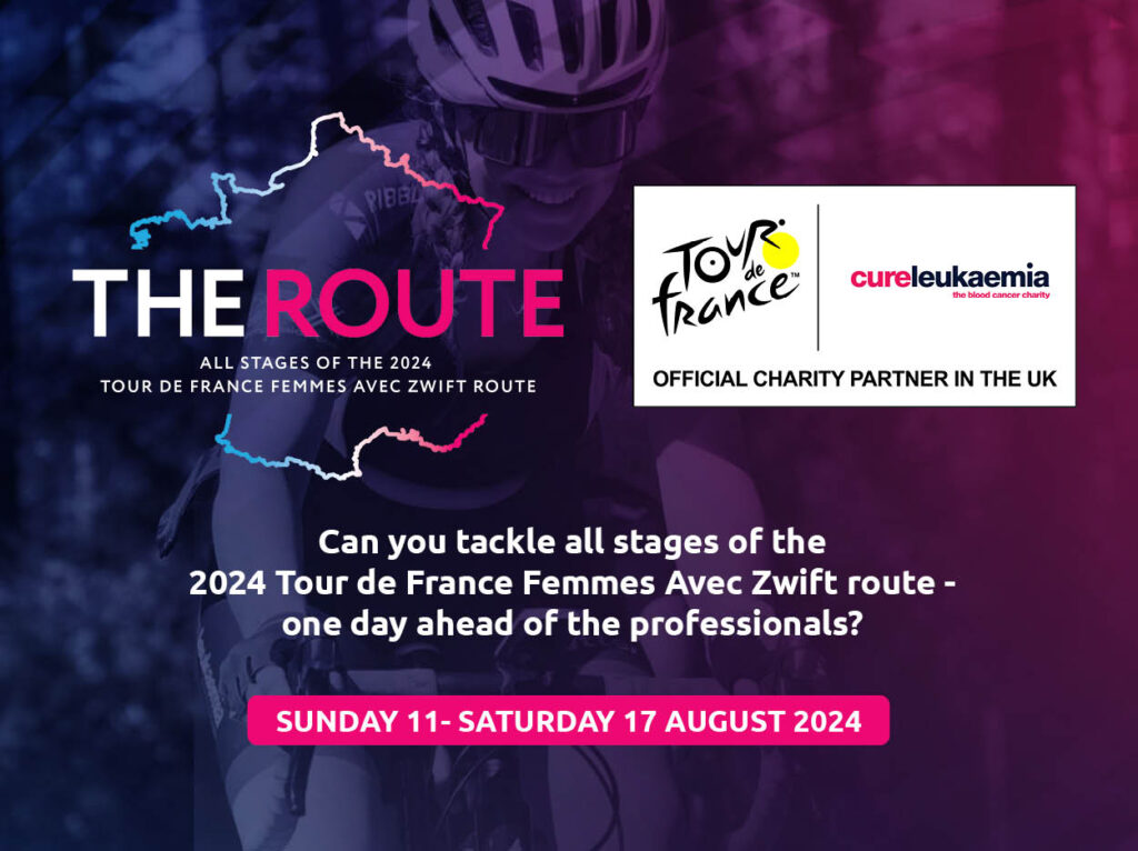 Join Cure Leukaemia at the Tour de France Femmes Avec Zwift in 2024