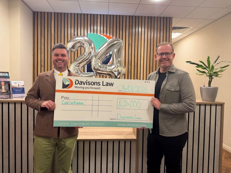 Davisons Law raises £24,000 for Cure Leukaemia
